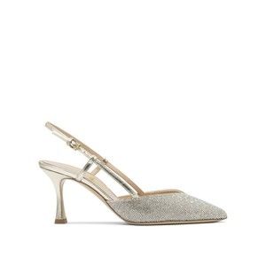 Ninalilou Pointed Toe Silver Rhinestone Heeled Shoes - NWT